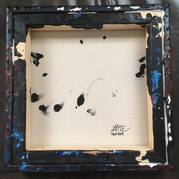 “Red Rock Canyon” Acrylic Pour on Canvas 12x12 - Picture 2 of 2